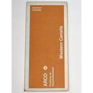 1971 ARCO Western Canada Tourism Travel Transportation Street Fold-Out MAP EUC